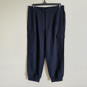 NWOT Black Wide Leg Rayon Pants Cargo Pockets | Size 14 | A New Day